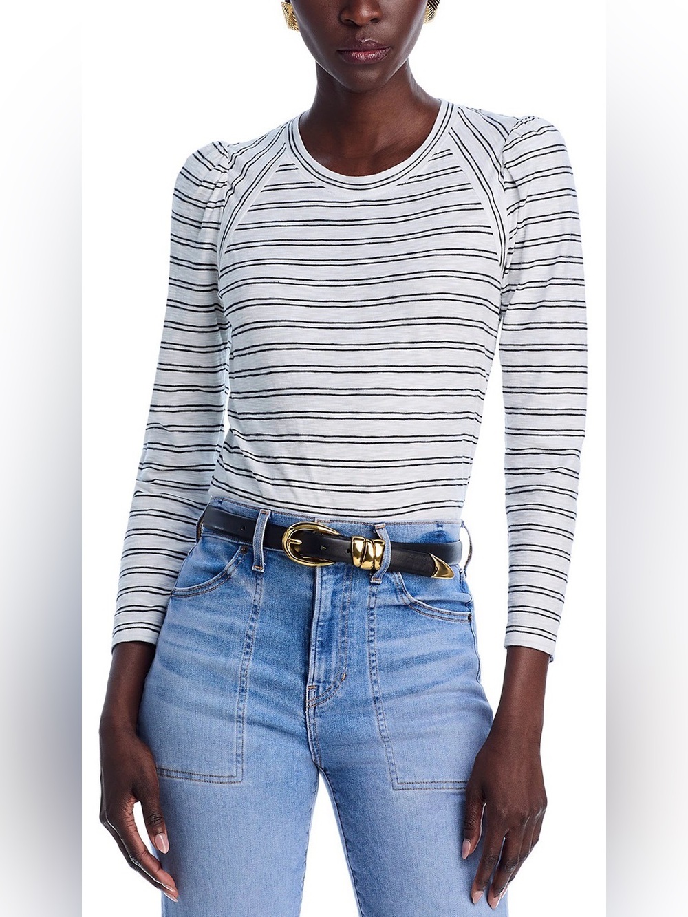 Veronica Beard Mason Baseball Tee
Size: Medium
Color: Black White